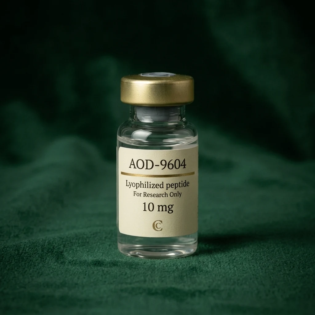 AOD 9604 lyophilized peptide vial, Cresten Labs