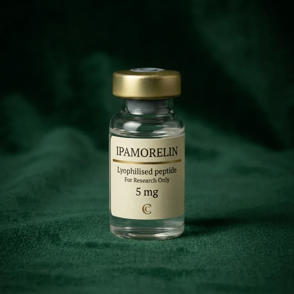 Ipamorelin 5 mg freeze-dried peptide vial, Cresten Labs